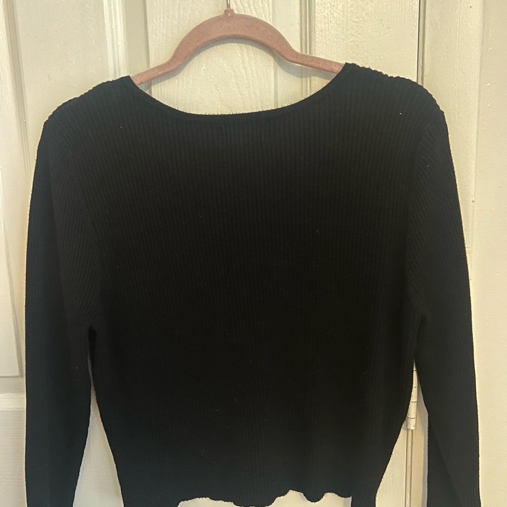 Danielle Bernstein Black Ribbed Top - image 3